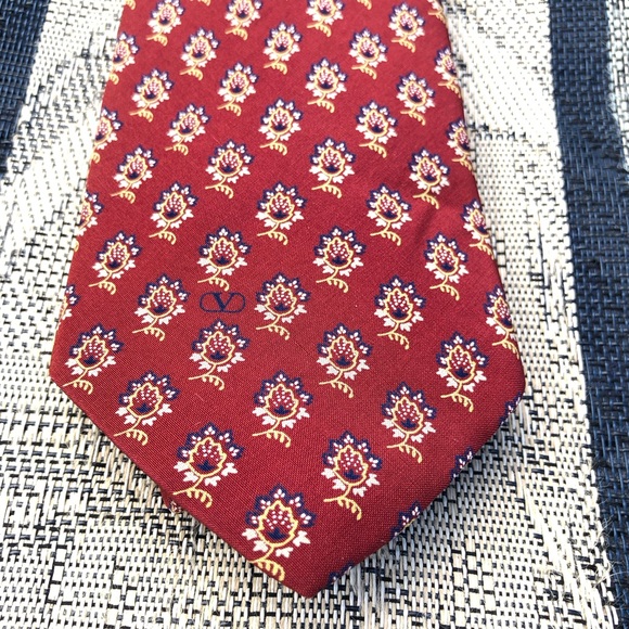 Valentino Cravatte Vintage Floral Pattern Necktie Tie - Picture 2 of 7